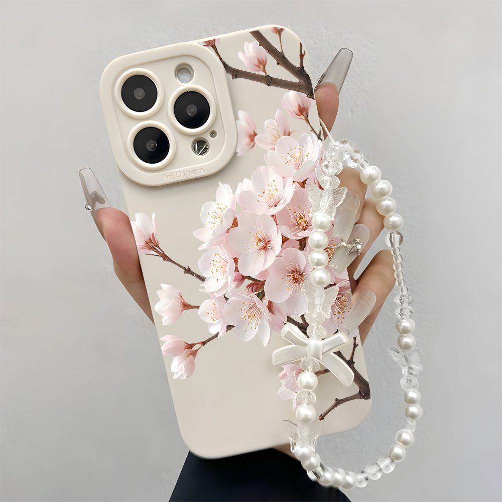 Samsung Galaxy Strap - Wrist Strap Lanyard Pink Cherry Blossom