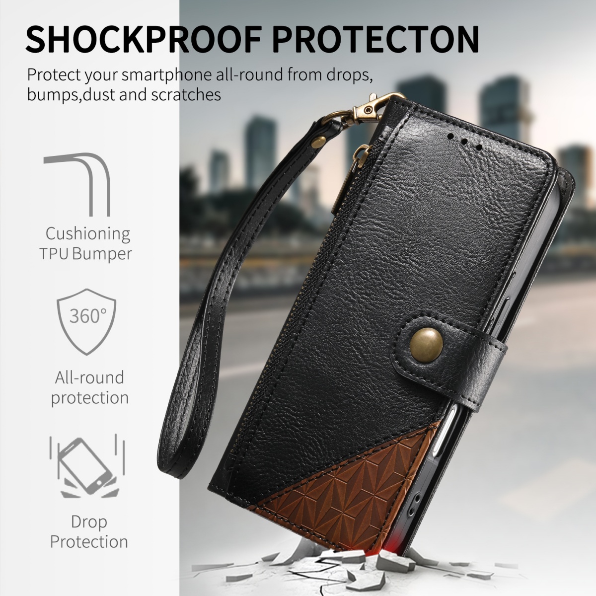 PU Leather Zipper Wrist Strap  - огляд і ціна Samsung Galaxy Strap
